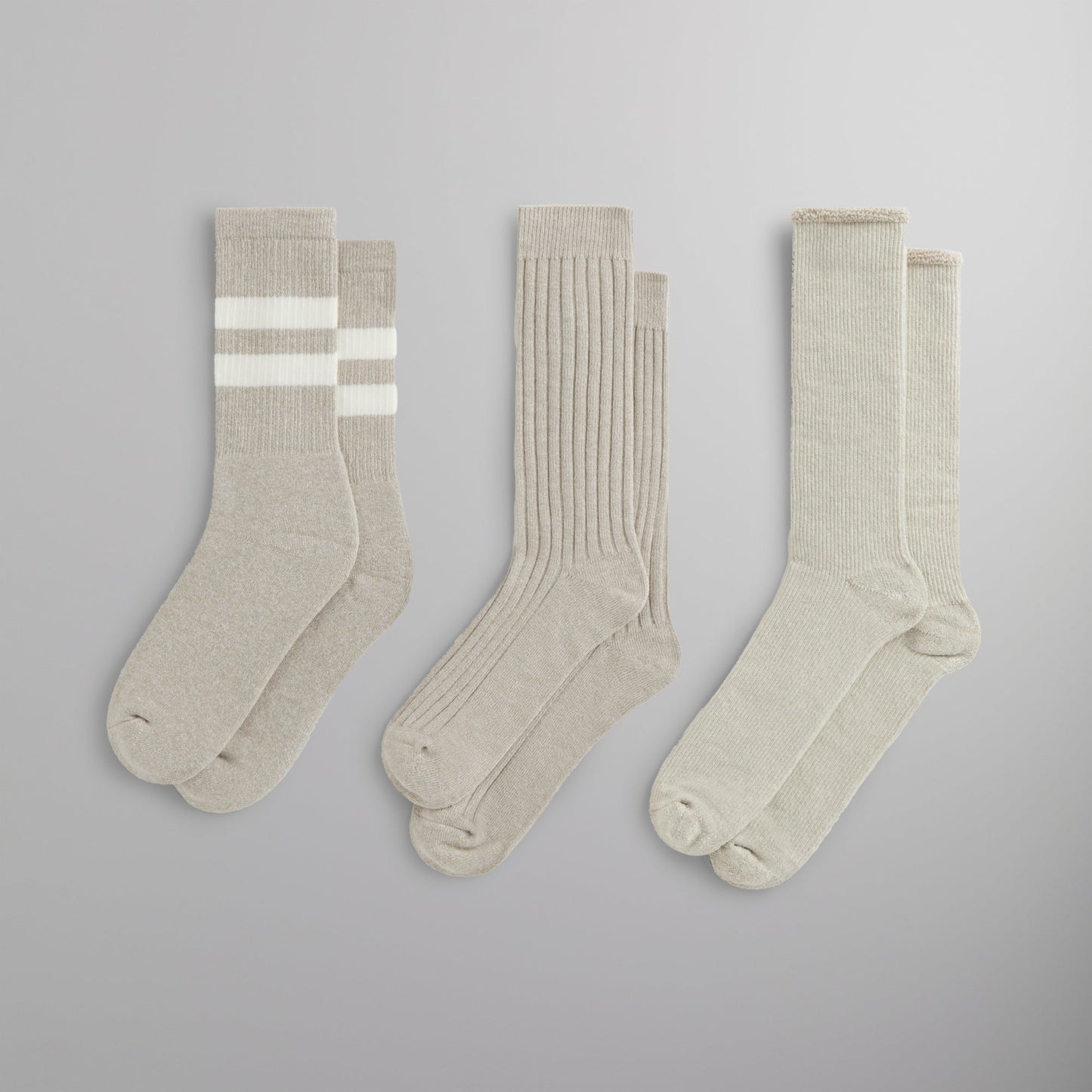 Men Kith Kith Three Pack Mixed Cotton Socks - Carabiner Heather