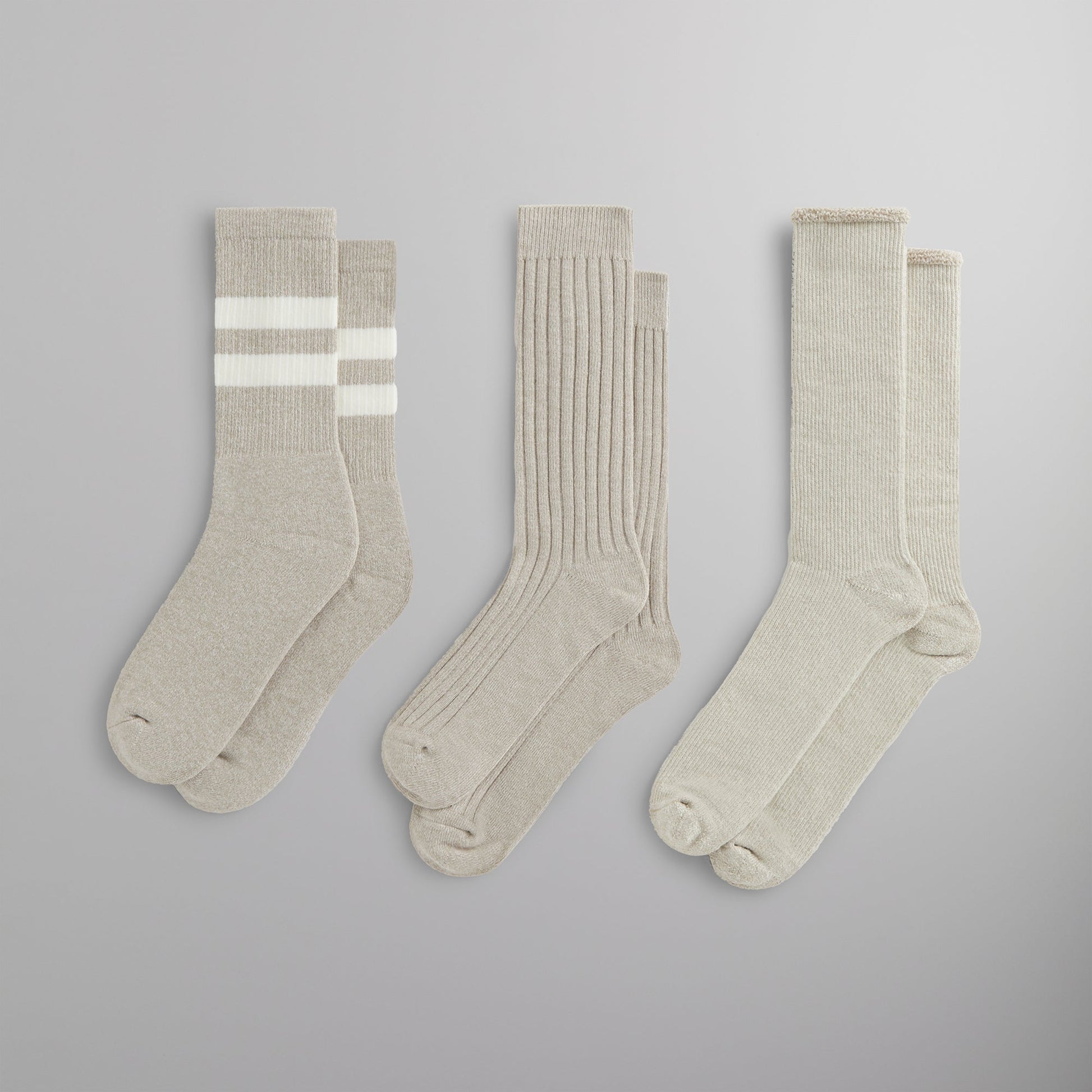 Men Kith Kith Three Pack Mixed Cotton Socks - Carabiner Heather