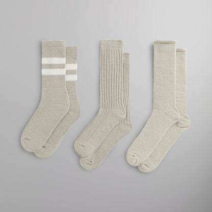 Men Kith Kith Three Pack Mixed Cotton Socks - Carabiner Heather