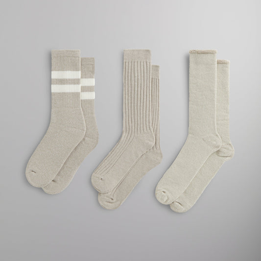 Men Kith Kith Three Pack Mixed Cotton Socks - Carabiner Heather