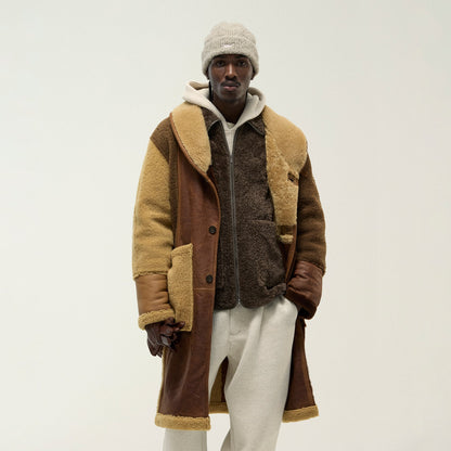 Men Kith Kith Shearling Patchwork Becker Coat - Mesa