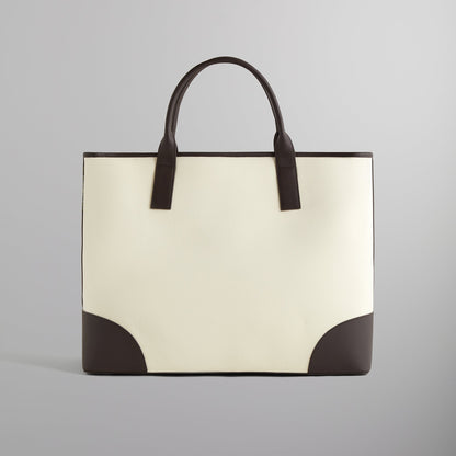 Men Kith Kith Leather Trimmed Canvas Tote - Sandrift