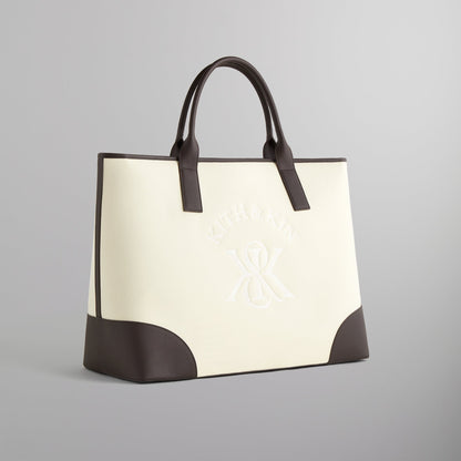 Men Kith Kith Leather Trimmed Canvas Tote - Sandrift
