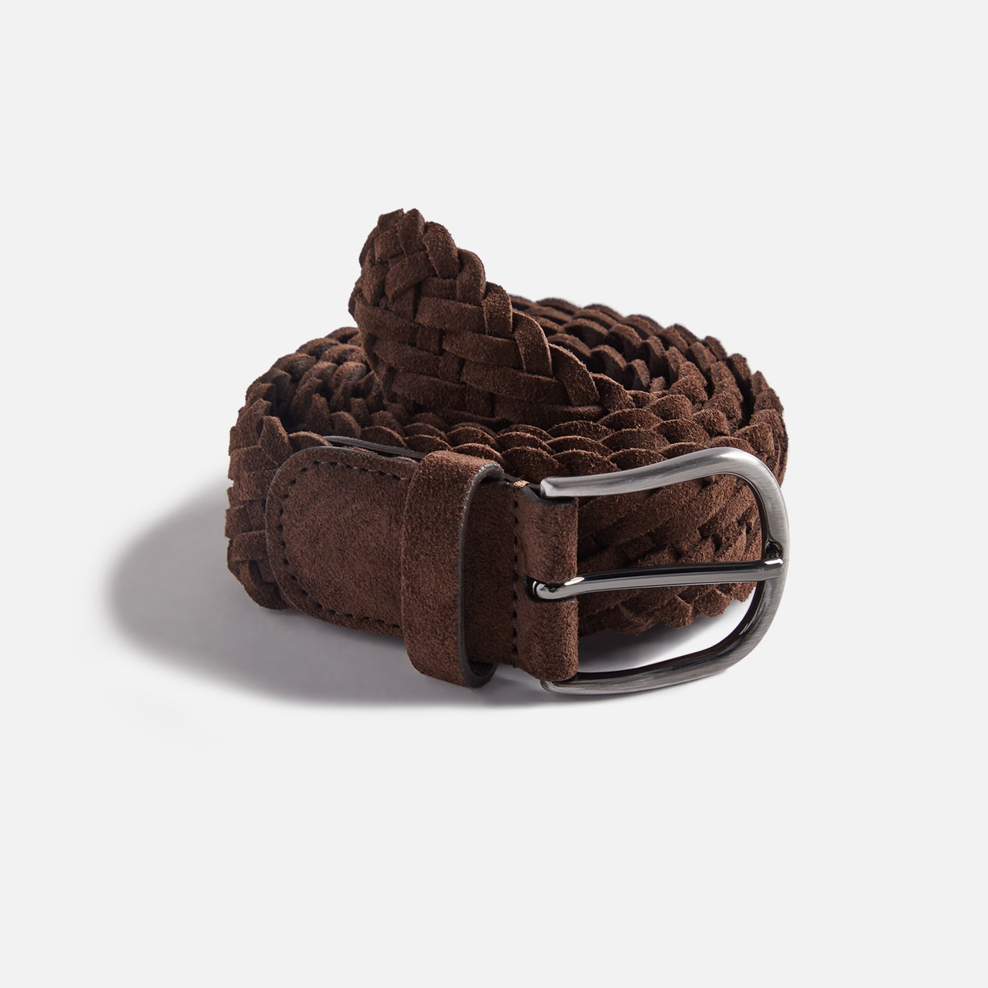 Men Kith Anderson's Suede Woven Belt - Brown