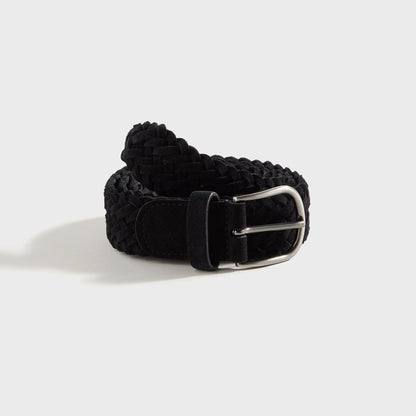 Men Kith Anderson's Suede Woven Belt - Black