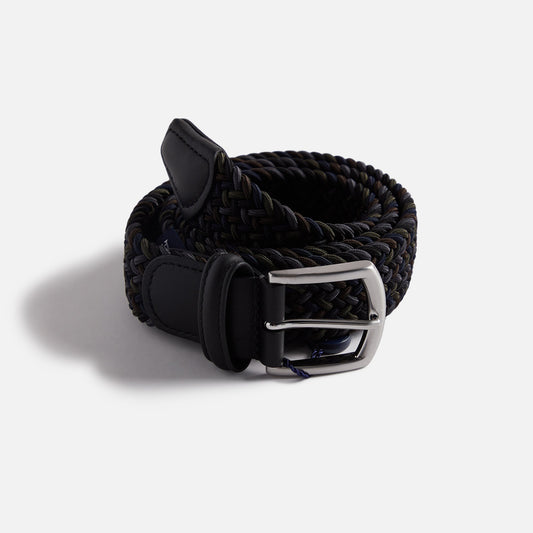 Men Kith Anderson's Multi Color Stretch Woven Belt - Blue / Grey / Black