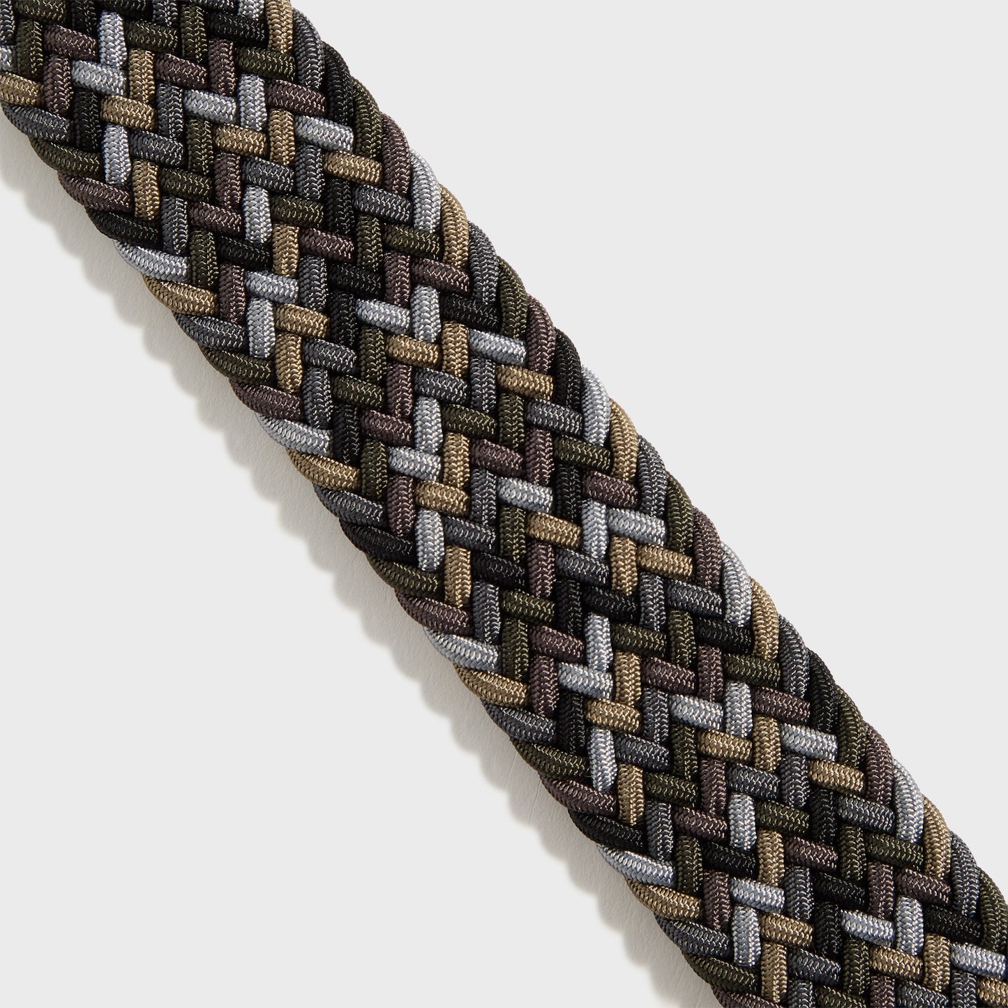Men Kith Anderson's Woven Leather Belt - Grey / Tan / Brown