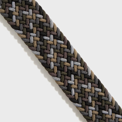 Men Kith Anderson's Woven Leather Belt - Grey / Tan / Brown