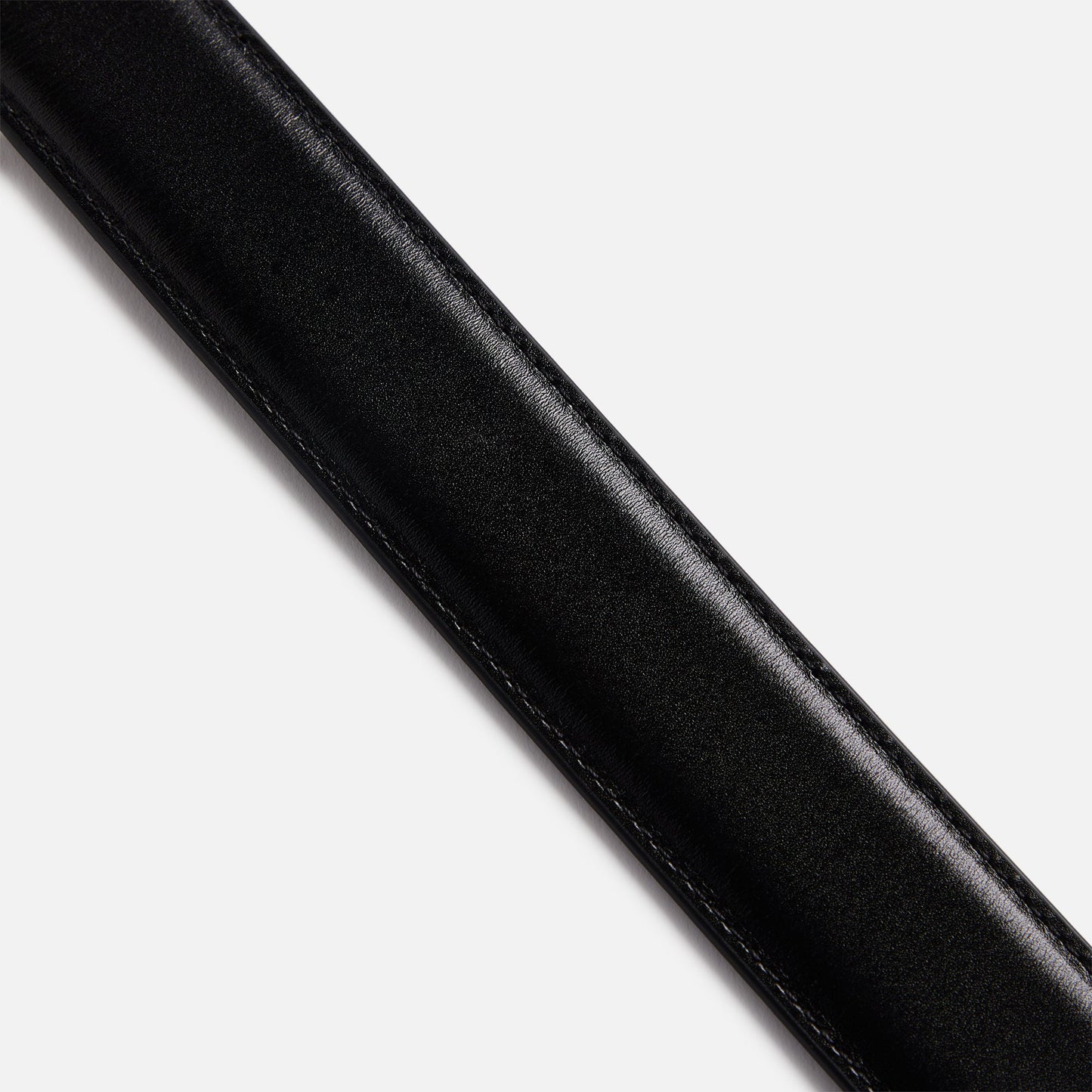 Men Kith Anderson's Stitched Trimmed Semi Formal Leather Belt - Black