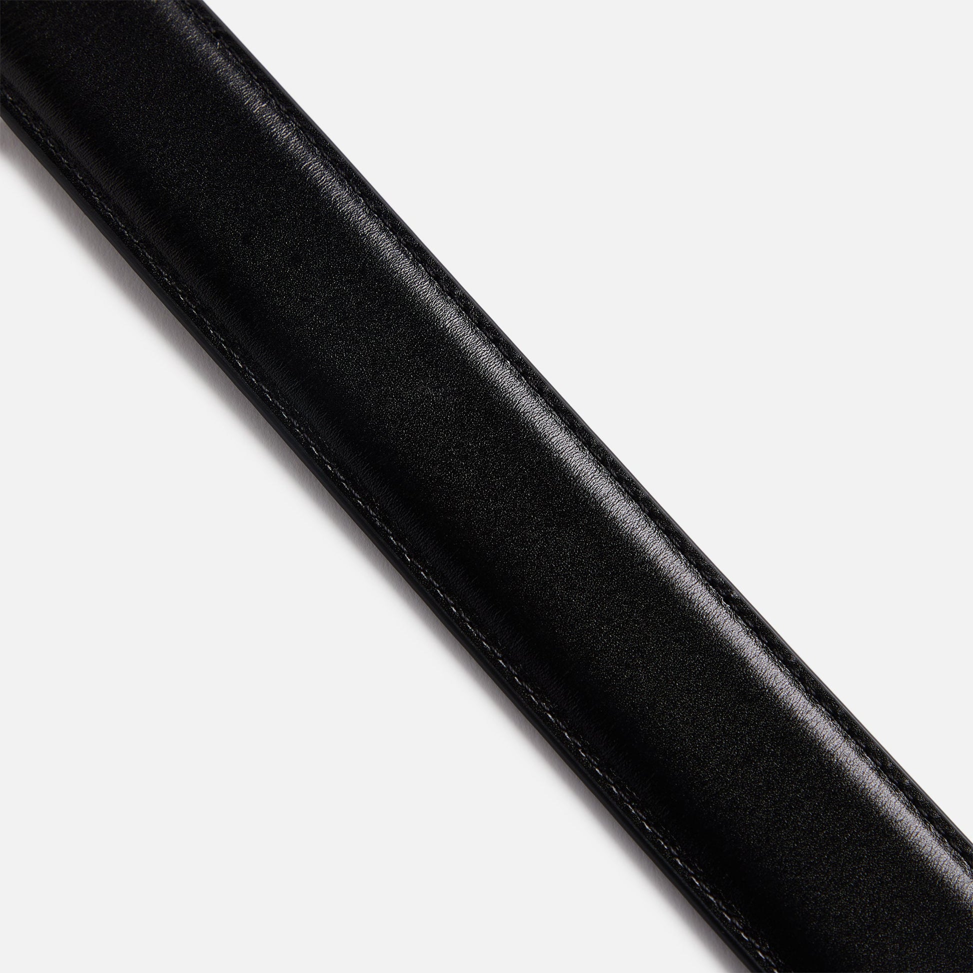 Men Kith Anderson's Stitched Trimmed Semi Formal Leather Belt - Black
