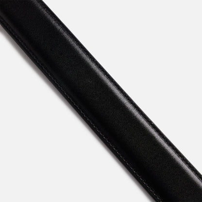 Men Kith Anderson's Stitched Trimmed Semi Formal Leather Belt - Black
