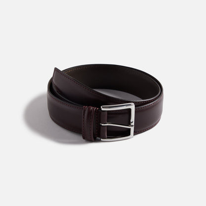 Men Kith Anderson's Stitched Trimmed Semi Formal Leather Belt - Oxblood