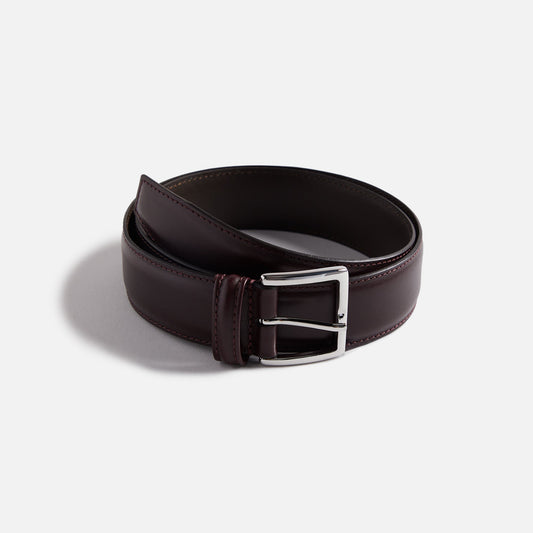 Men Kith Anderson's Stitched Trimmed Semi Formal Leather Belt - Oxblood