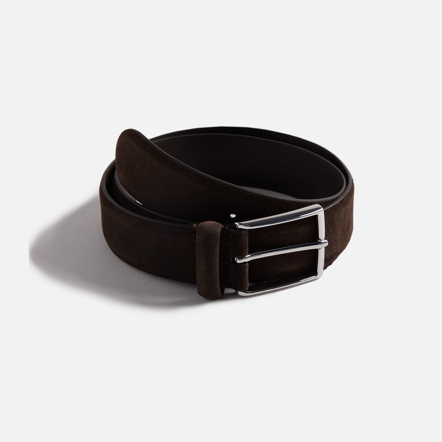 Men Kith Anderson's Suede Semi Formal Belt - Dark Brown