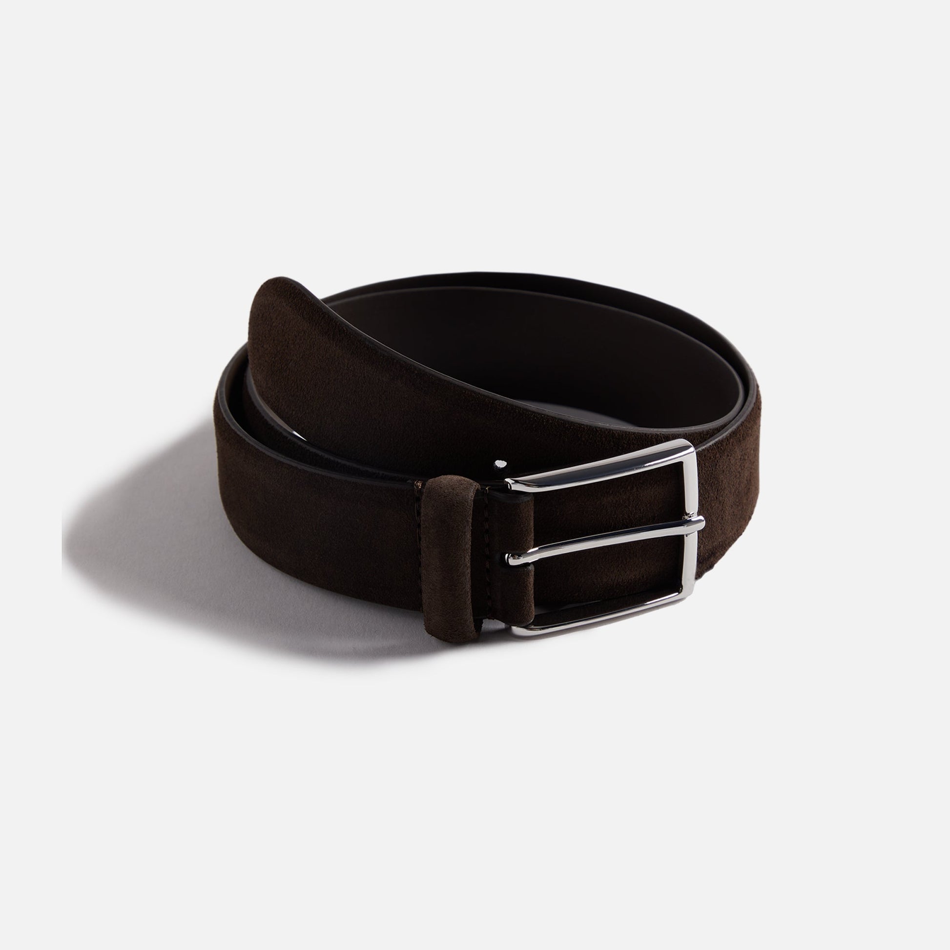 Men Kith Anderson's Suede Semi Formal Belt - Dark Brown