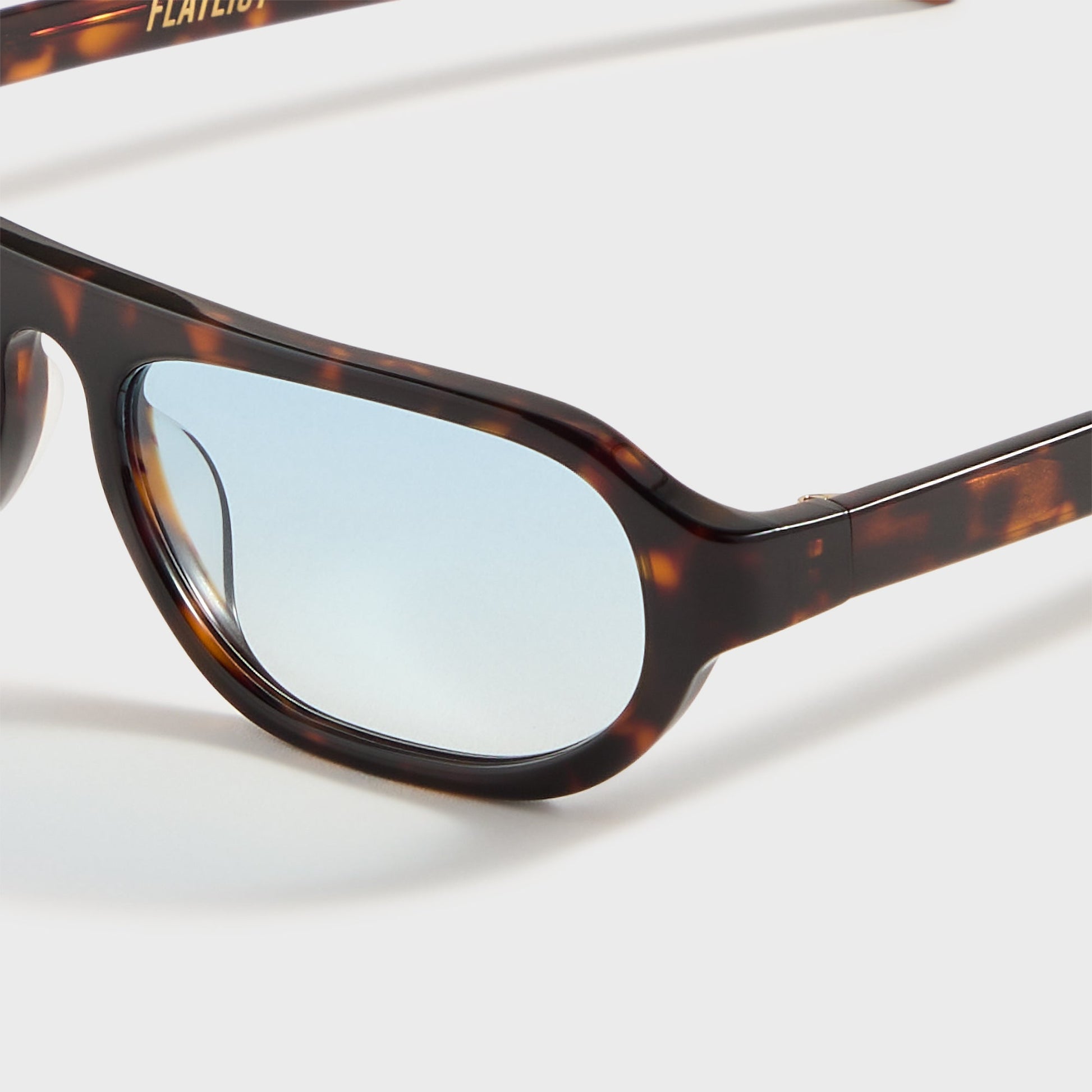 Men Kith Flatlist Penn - Dark Tortoise / Blue Gradient Lens