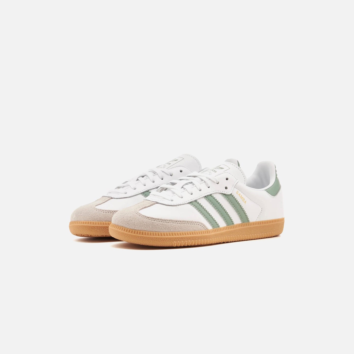 Kids Kith adidas Kids Samba OG - Cloud White / Silver Green / Gum