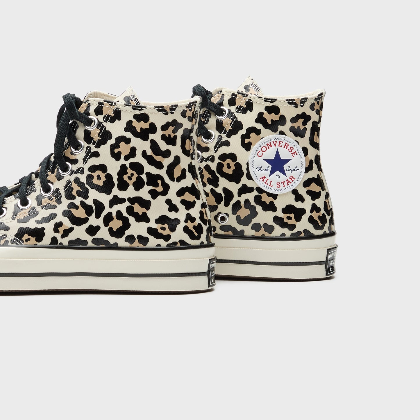 Men|Women Kith Converse Chuck 70s Glow-In-The-Dark Leopard Print - Egret / Light Fawn