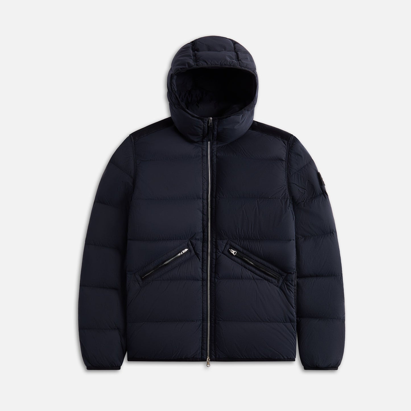 Men Kith Stone Island Real Down Hooded Jacket - Navy Blue