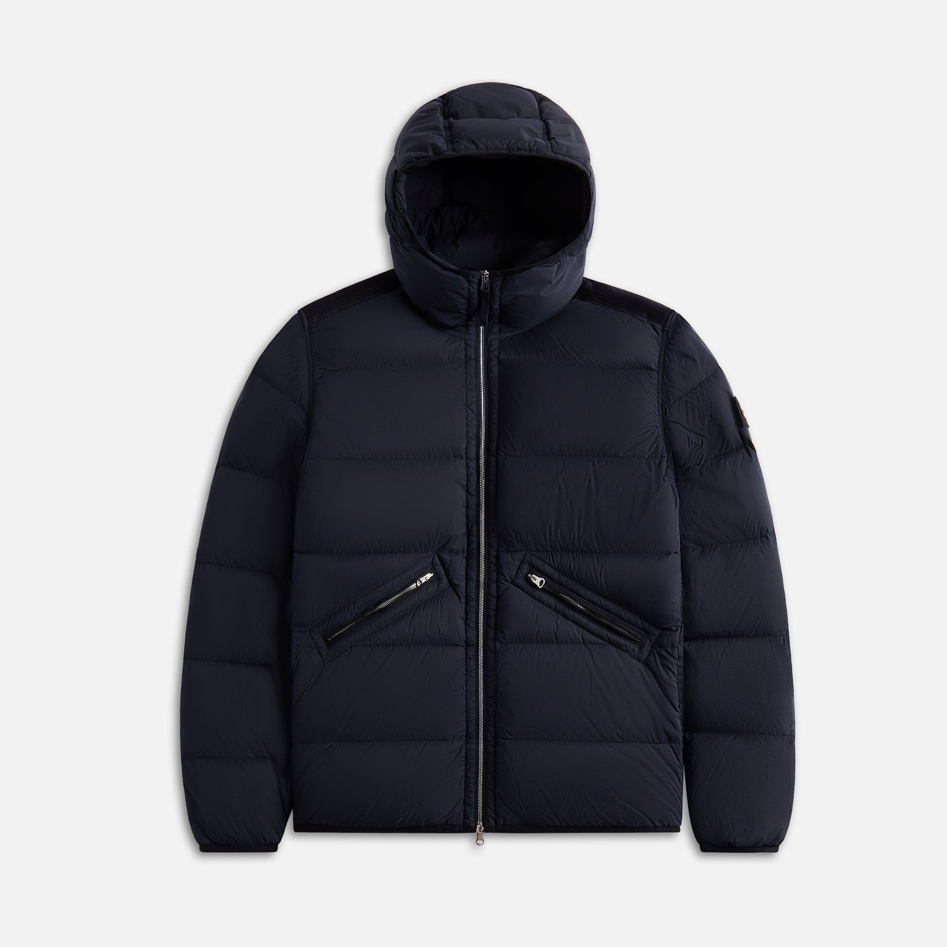 Men Kith Stone Island Real Down Hooded Jacket - Navy Blue