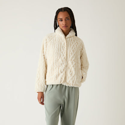 Women Kith Kith Women Grayson Cable Sherpa Jacket - Sandrift
