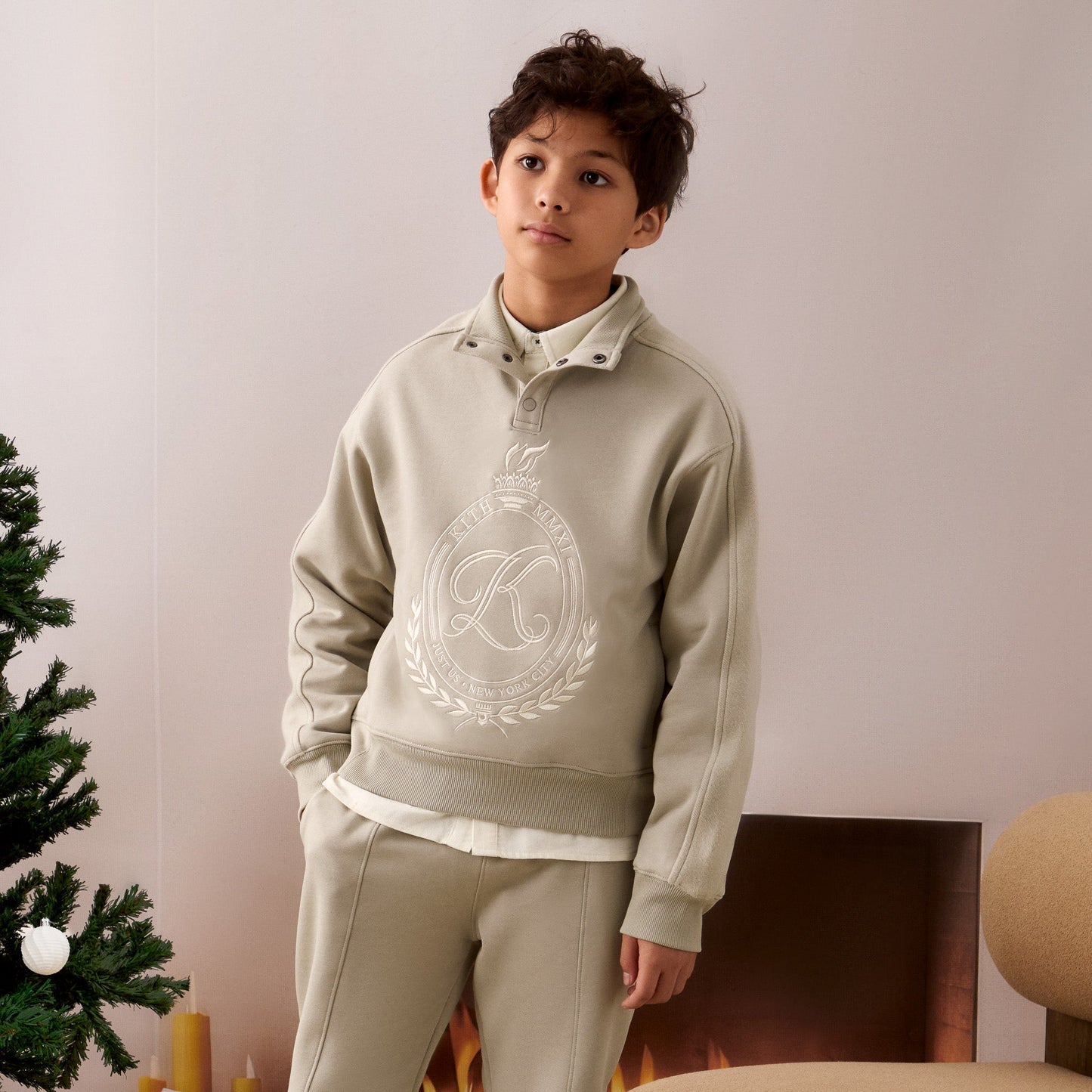Kids Kith Kith Kids Hunter Pullover - Plaster