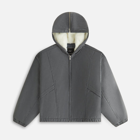 Women Kith Kith Women Nylas Microsuede Zip Hooded Bomber - Asteroid
