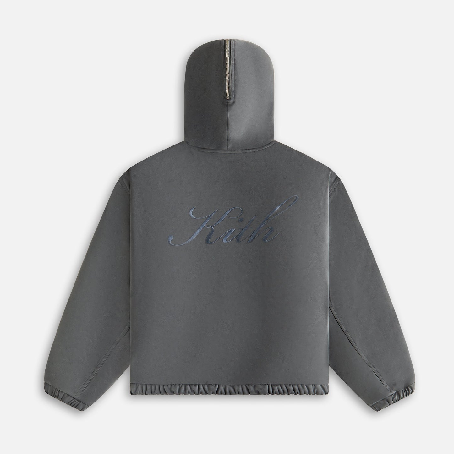 Women Kith Kith Women Nylas Microsuede Zip Hooded Bomber - Asteroid