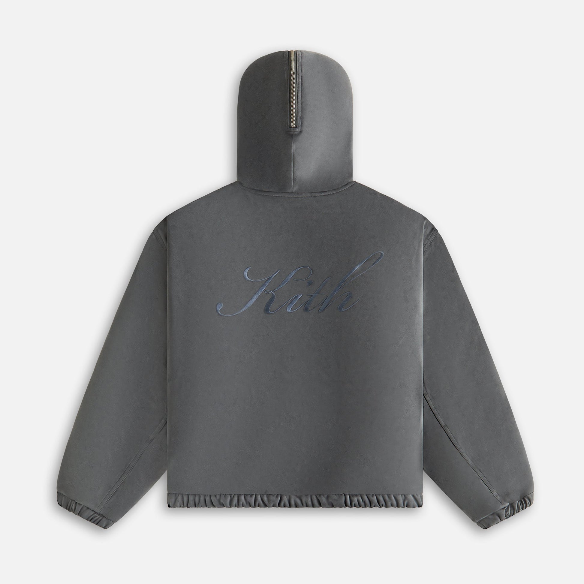 Women Kith Kith Women Nylas Microsuede Zip Hooded Bomber - Asteroid