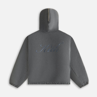 Women Kith Kith Women Nylas Microsuede Zip Hooded Bomber - Asteroid