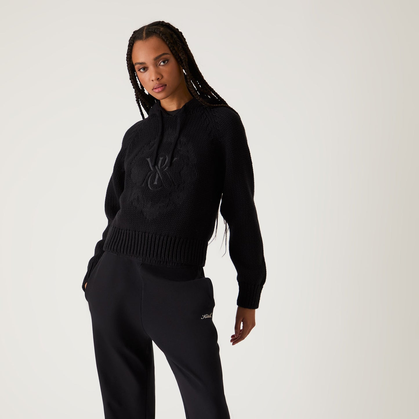 Women Kith Kith Women Celyse Crest Sweater Hoodie - Black