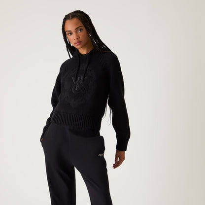 Women Kith Kith Women Celyse Crest Sweater Hoodie - Black