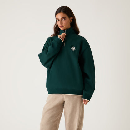 Women Kith Kith Women Hunter III Crest Quarter Zip - Chronicle