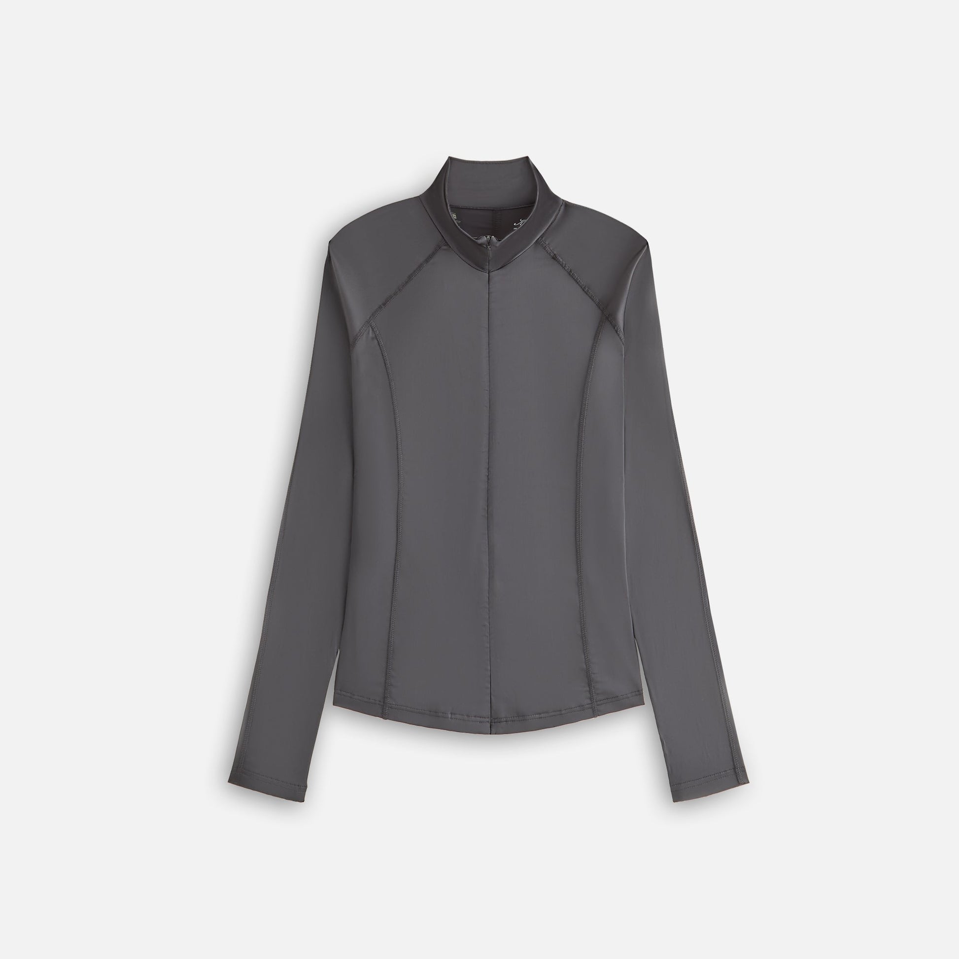 Women Kith Kith Women Alida Stretch Satin Zip Top - Void