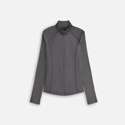 Women Kith Kith Women Alida Stretch Satin Zip Top - Void