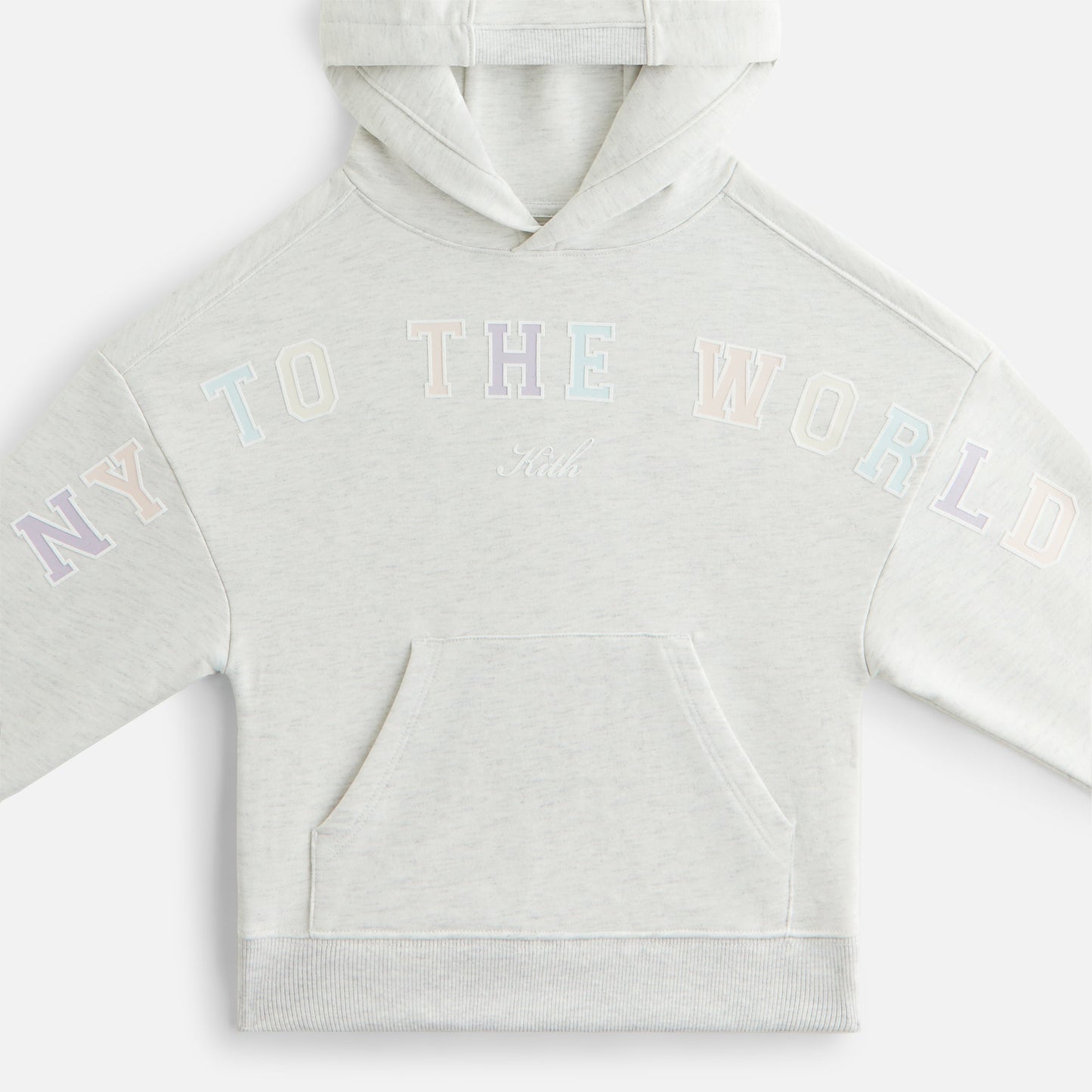 Kids Kith Kith Kids New York to the World Hoodie - Light Heather Grey