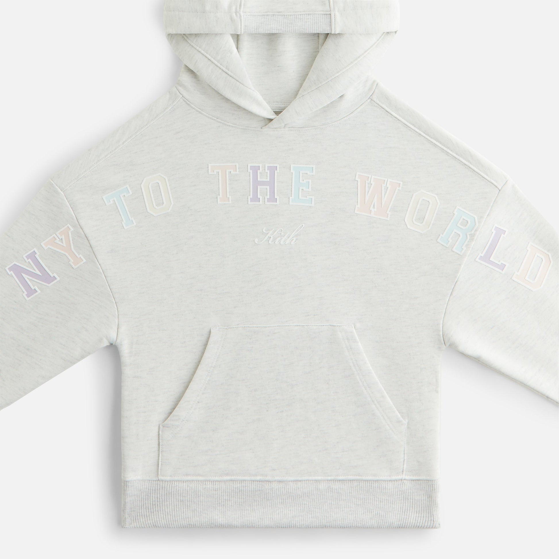 Kids Kith Kith Kids New York to the World Hoodie - Light Heather Grey