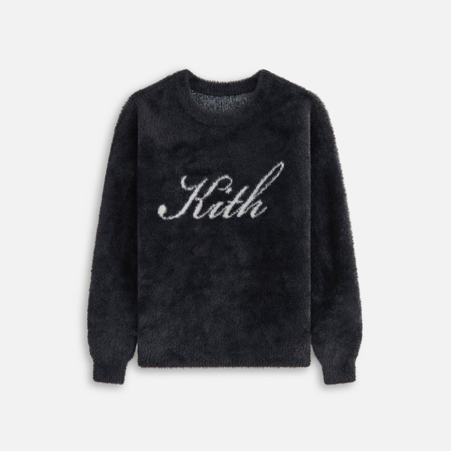Kids Kith Kith Kids Mohair Script Logo Crewneck - Black