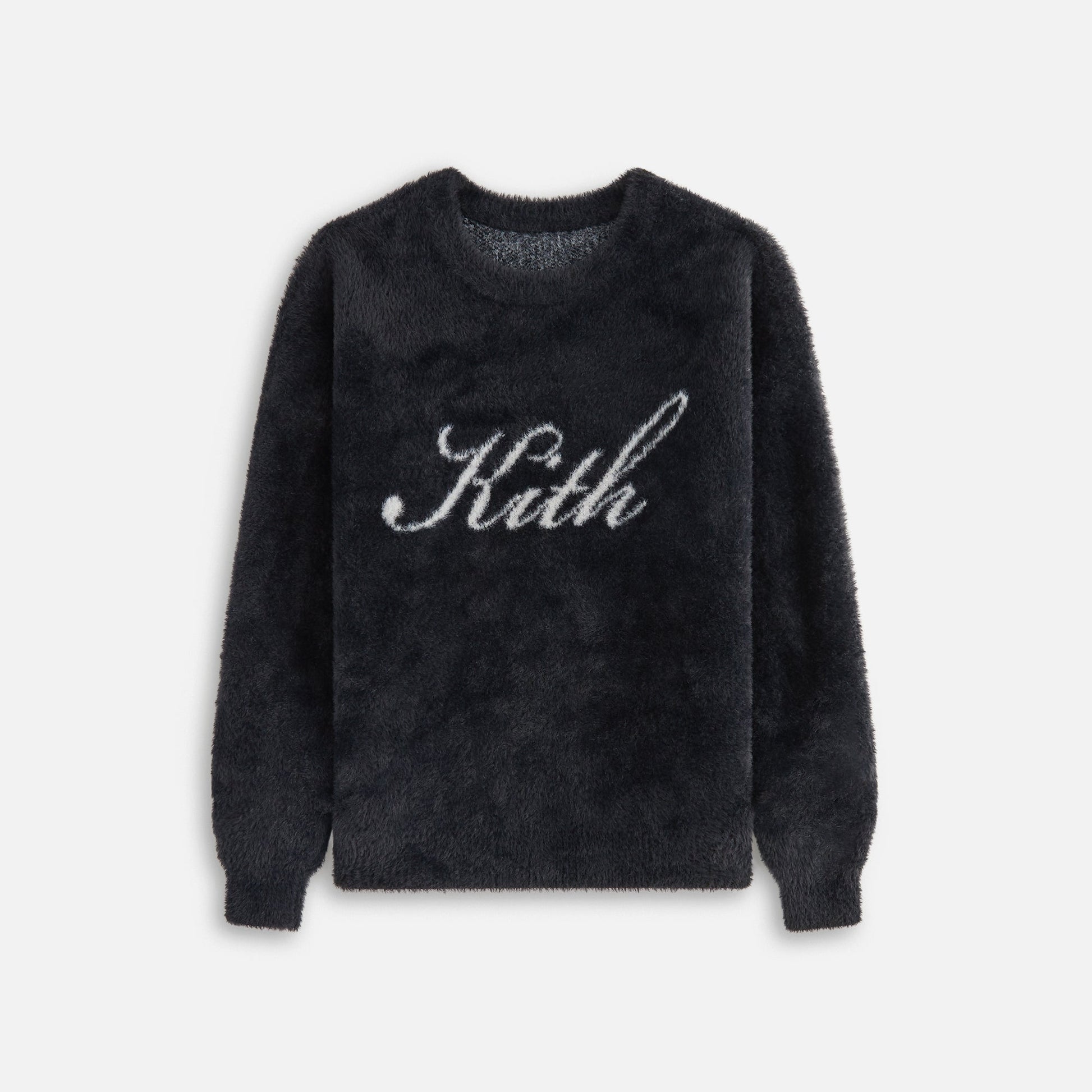 Kids Kith Kith Kids Mohair Script Logo Crewneck - Black