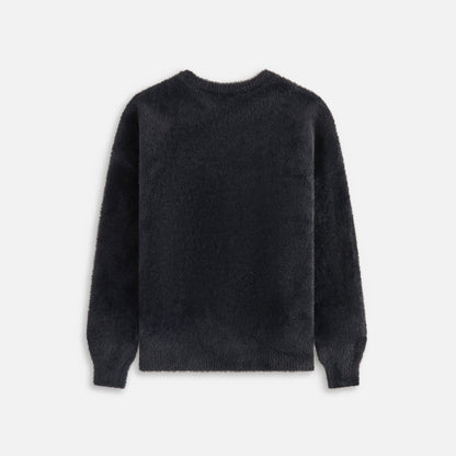 Kids Kith Kith Kids Mohair Script Logo Crewneck - Black