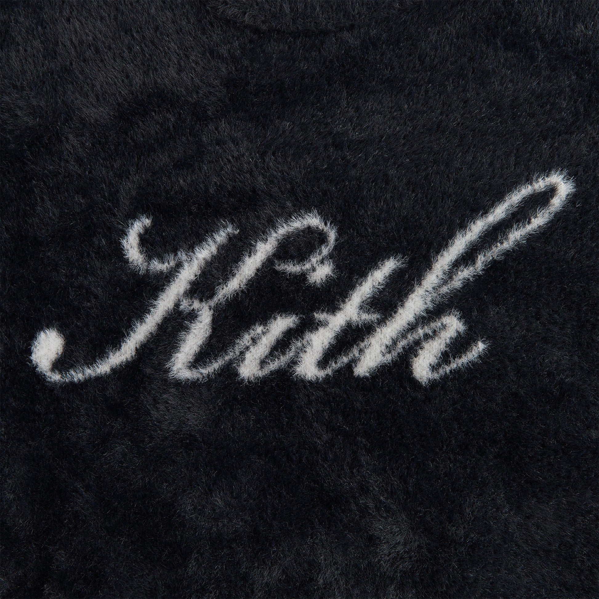 Kids Kith Kith Kids Mohair Script Logo Crewneck - Black