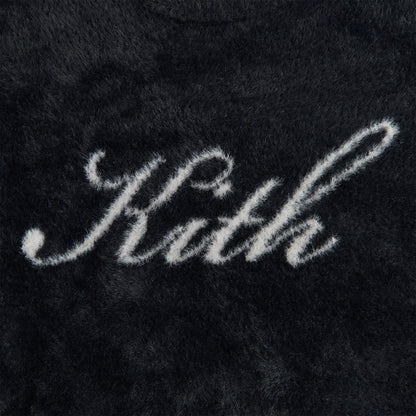 Kids Kith Kith Kids Mohair Script Logo Crewneck - Black