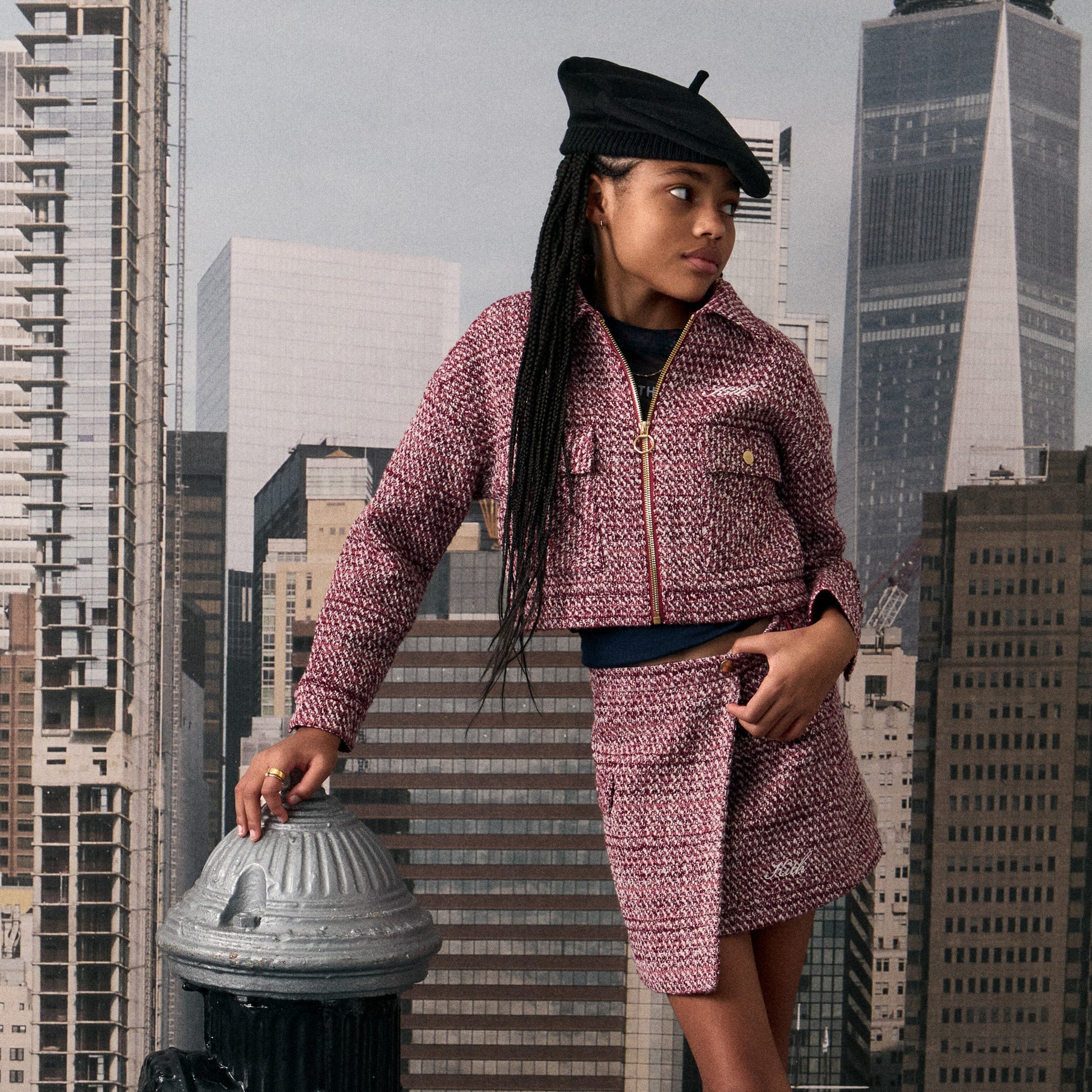 Kids Kith Kith Kids Tweed Phoebe Skirt - Allure