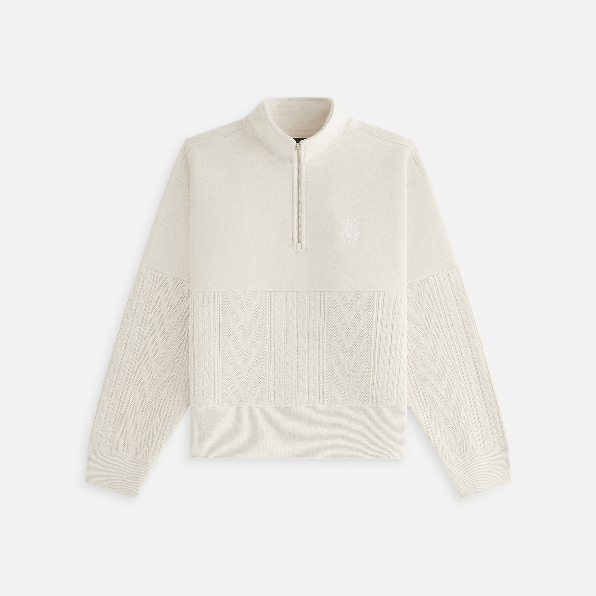 Women Kith Kith Women Hunter Cable Panelled Quarter Zip - Sandy Heather