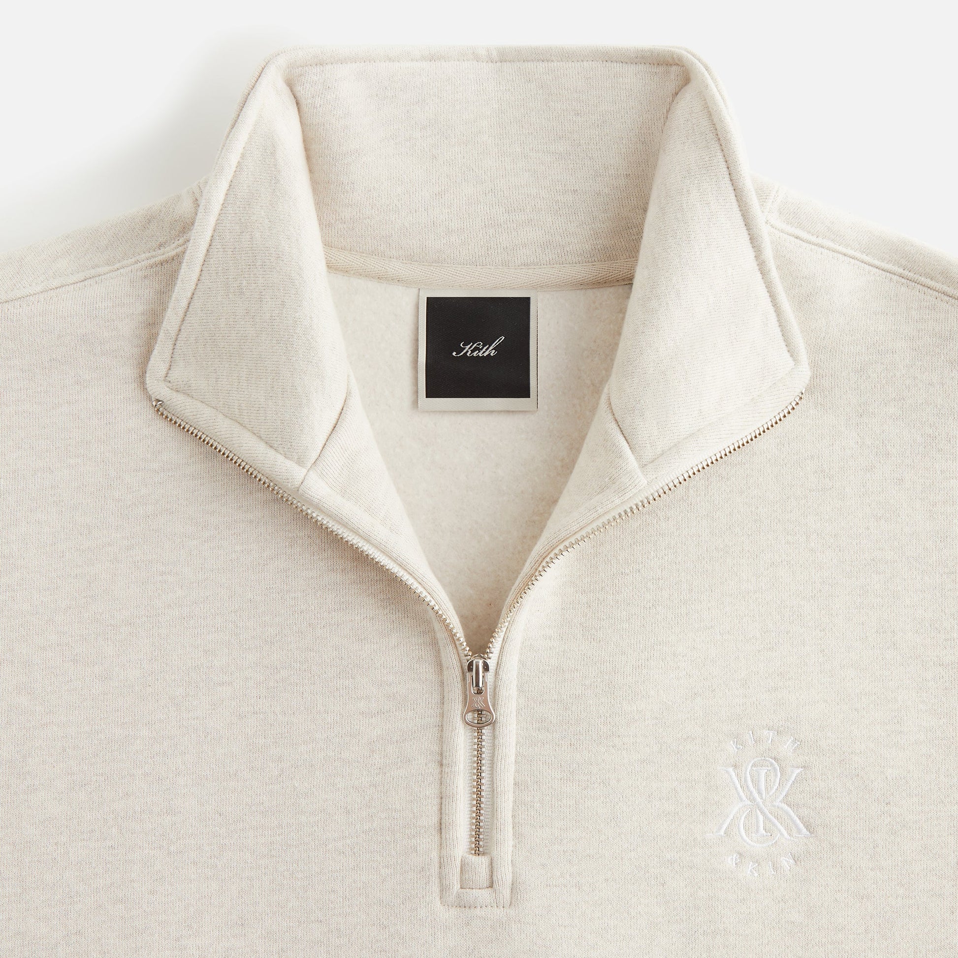 Women Kith Kith Women Hunter Cable Panelled Quarter Zip - Sandy Heather
