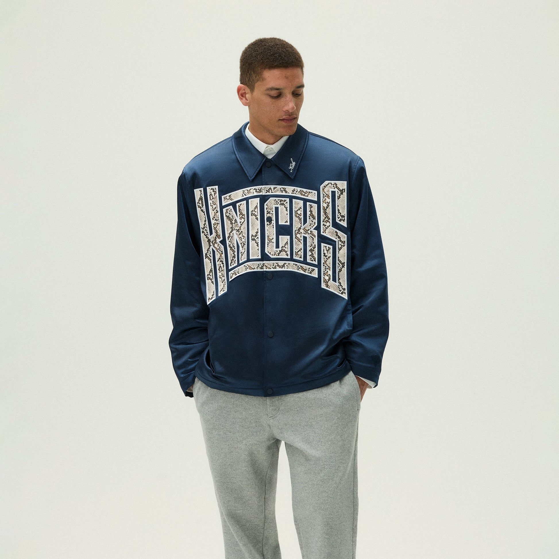 Men Kith Kith for the New York Knicks Snap Front Coaches Jacket - Nocturnal