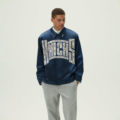 Men Kith Kith for the New York Knicks Snap Front Coaches Jacket - Nocturnal