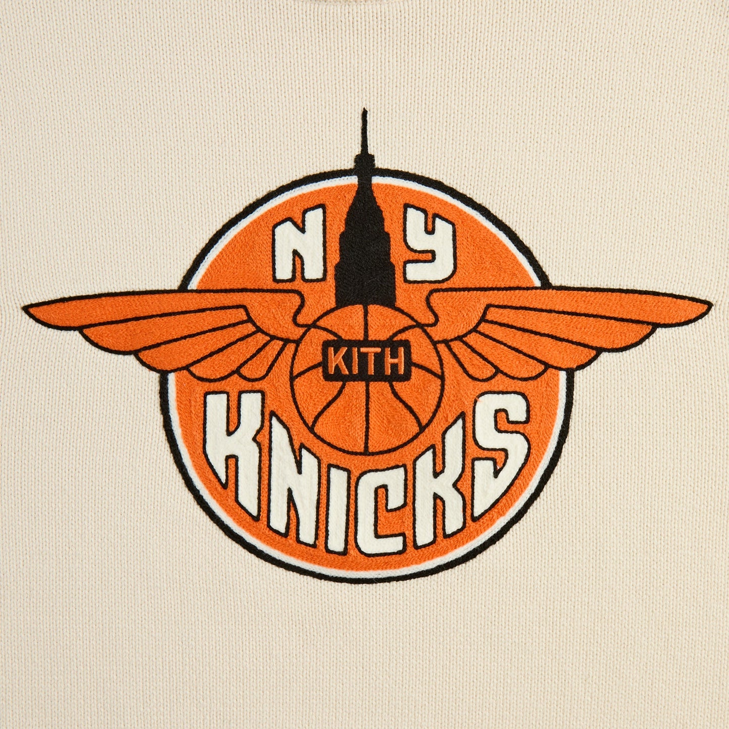 Men Kith Kith for the New York Knicks Wings Lewis Sweater - Sandrift