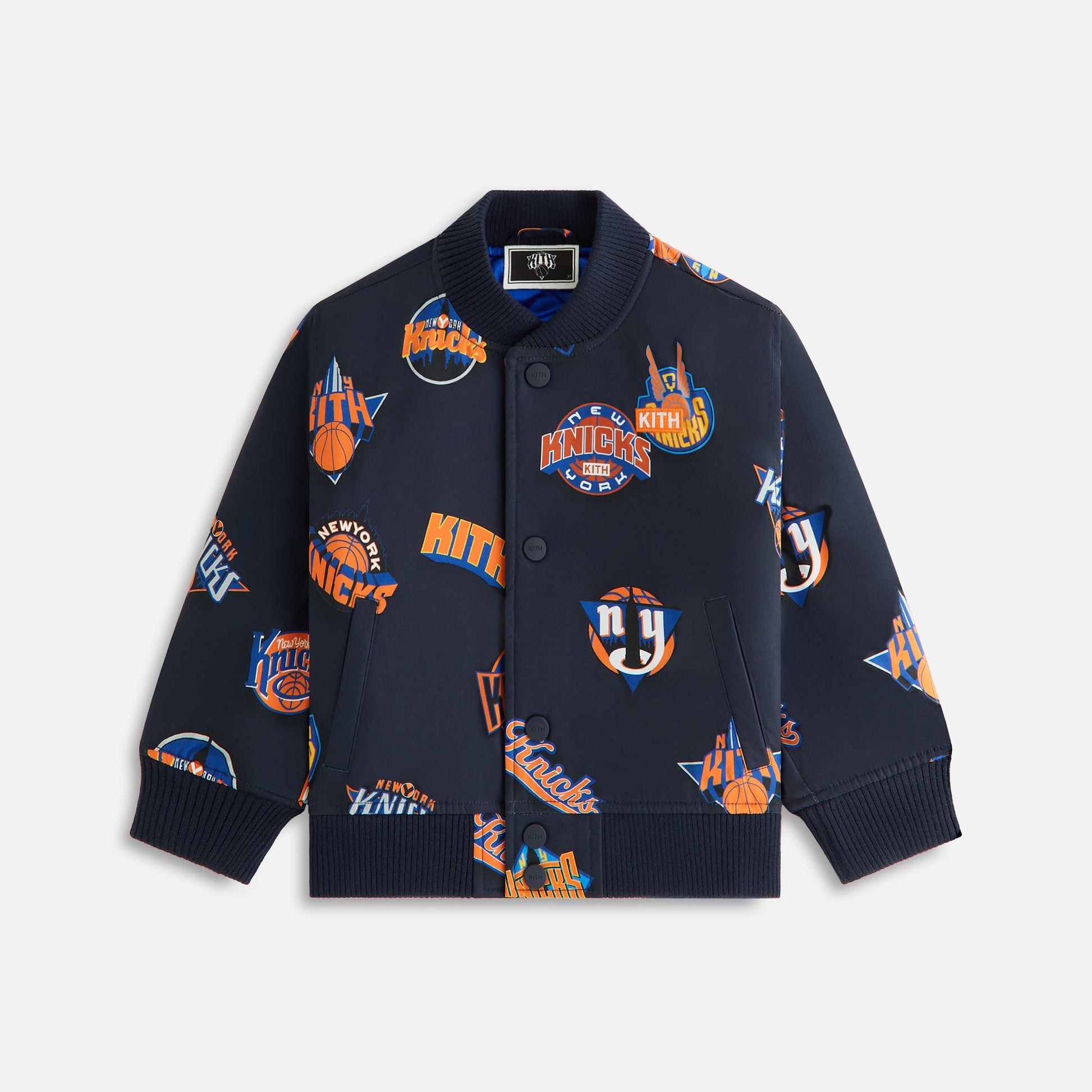 Kids Kith Kith Kids for the New York Knicks Printed Bomber Jacket - Nocturnal