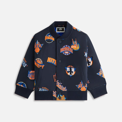 Kids Kith Kith Kids for the New York Knicks Printed Bomber Jacket - Nocturnal